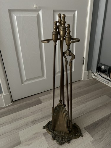 Vintage brass fireplace tools - vintage,