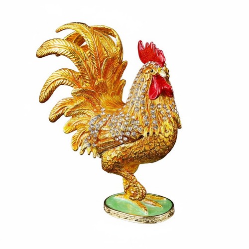 Metal rooster shaped statue - rooster-shaped,