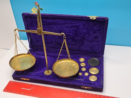 Vintage brass weighing scale - weighing,