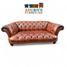 FULLY BUTTONED Tan Leather Chesterfield sofa (OSKAR) FREE DELIVERY