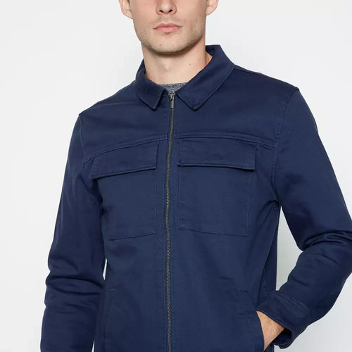 Red herring blue twill - twill, shacket