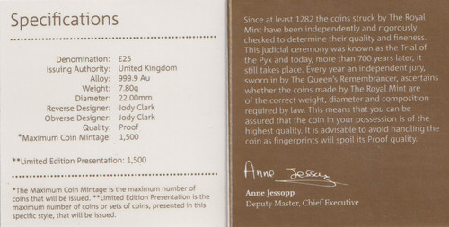 Gold proof quarter sovereign - gold,