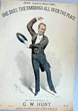 Victorian Music Sheet litho. cover -G.W. Hunt - Alfred Concanen c1880