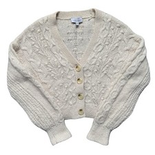 & Other Stories Wool Alpaca Blend Cardigan Womens M Heavy Cable Knit Cropped