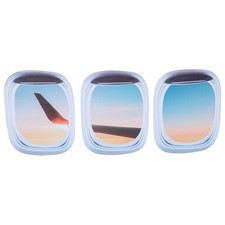  3 Pcs Airplane Wall Sticker Window Decal Aircraft Decals Fake Removable