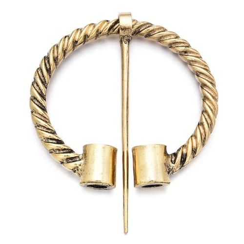 Silver gold viking brooch - silver/gold,