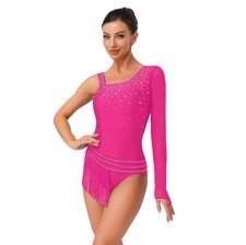 Women Glittery Costume Ice Skating Dress Stage Performance