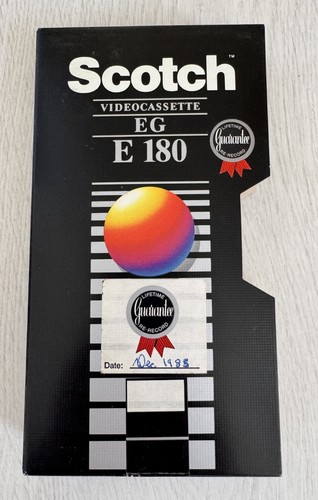Scotch e180 vhs sleeve - scotch, 1985