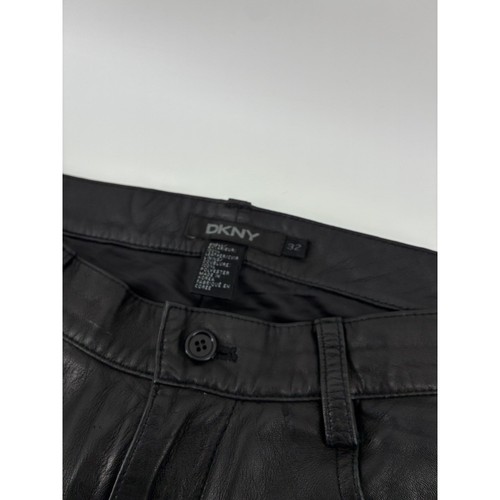 Dkny mens black leather - black, pants
