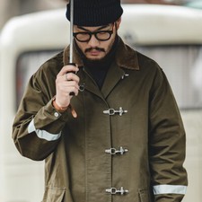 Men Retro Long Down Hoodies