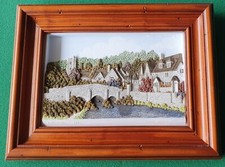 Delightful Friar Crafts Castle Coombe 3D Wall Art Plaque. Signed D Pearson 1993