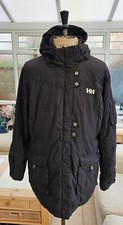 Helly Hansen Down Filled Coat/Jacket Women's XL Black Insulated Feather Hooded