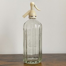 Vintage Rawlings Etched Glass Soda Syphon Clear Seltzer Bottle Retro 12"-30cm