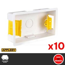 10x Appleby SB629 35mm Double Dry Lining Fast Fix Box 2Gang Plasterboard BackBox