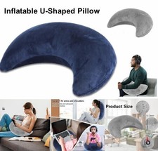 Inflatable Gaming Cushion Bed Pillow Reading Gamer Soft Support w/Arms Head Rest