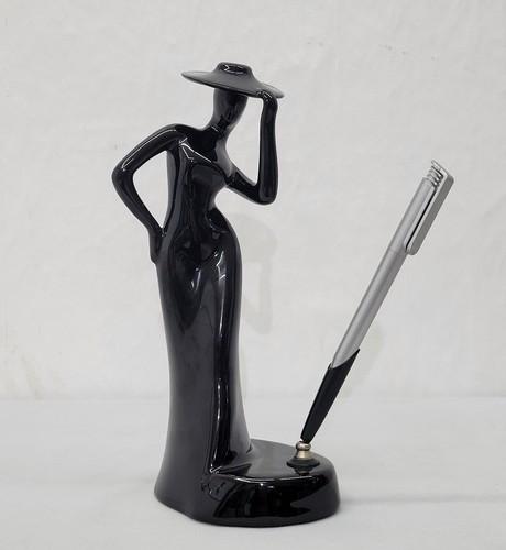 Vintage black ceramic lady - vintage,