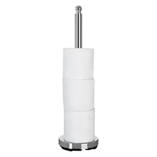 Premier Housewares Chrome Toilet Roll Holder Free Standing | Multi Rolls...