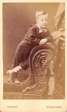 Victorian Boy Standing On
