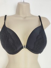 Secret Possessions Black Padded Plunge Bra Size 34C