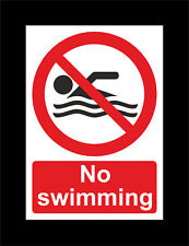 NO SWIMMING prohibition sign