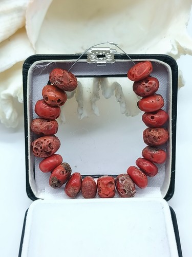 Antique red coral - coral, beads