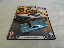 66 pontiac GTO with card  hotwheels premuim  UNBOXED. 1/64
