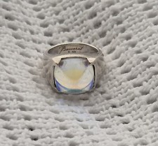 Baccarat Medicis 925 Sterling Silver Large Dome Crystal Ring