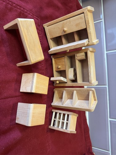 Wooden dollhouse miniature - wooden,