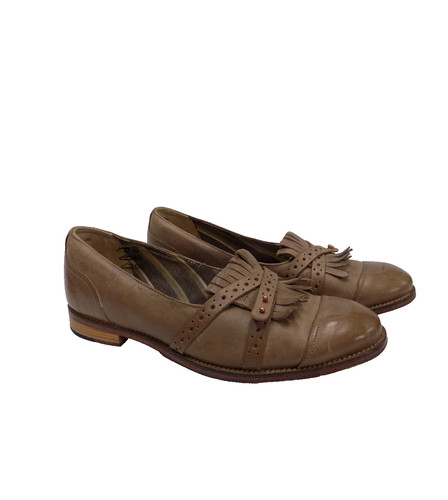 Brown leather loafers - leather,