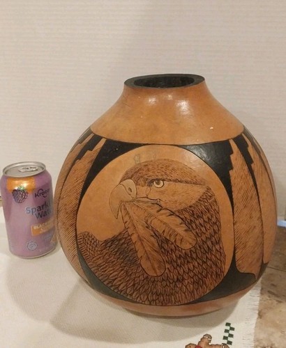 Huge handcarved gourd hawk - huge, and
