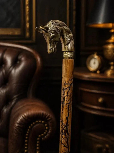 Brass horse head handle - horse,