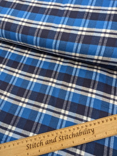 Blue brushed 100 cotton - blue,