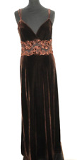 SAGAIE PARIS VELVET GOWN/DRESS, Size 8UK BROWN