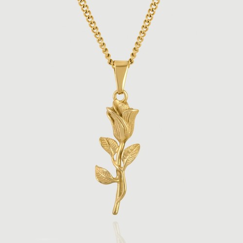 Necklace rose pendant - necklace,