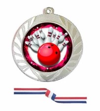 Ten Pin Bowling Medal with Red