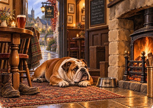English bulldog art print - bulldog,