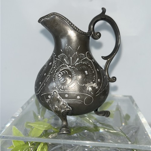 Vintage pewter embossed floral - embossed,
