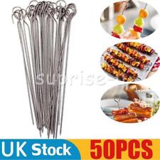 50X BBQ Skewers Barbecue Kebab Meat Vegetable Grill Steel Sticks Roast Cooking