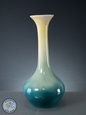 Antique Awaji Pottery Long Neck Ikebana Vase Japan Graduated Circa 1890-1930
