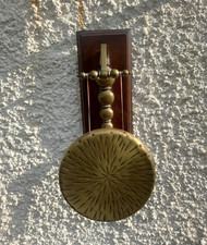 Antique Brass Victorian 19thC  Classical large Wall Dinner Gong & Striker