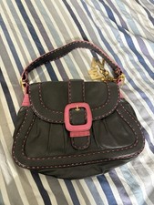 Butterfly by Mathew Williamson Brown And Pink Handbag