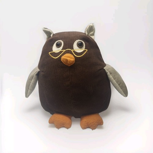 Brown cord fabric owl - brown, door