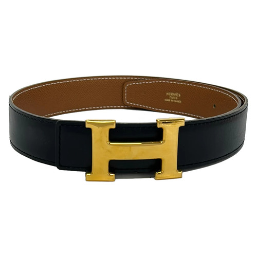 Hermes belt black brown - hermes, gold