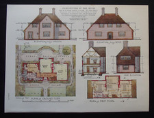 Vintage Print: Architecture of Houses, Concise Household Encyclopedia, 1950