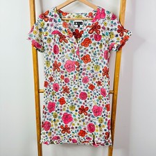 Andy Warhol By Pepe Jeans Mini Dress Womens Small White Floral Rose Summer Beach