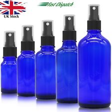 BLUE GLASS  Spray Bottle ATOMISER SPRAY Mist Sprayer for Oils Sanitisers Perfume