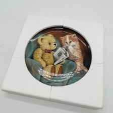 Sue Willis Teddy & Cat Plate - 1991 - Limited Edition Furry Tales - Barratts