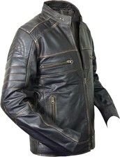 Mens Real Leather Cafe Racer