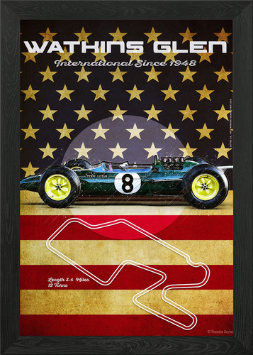 Watkins glen lotus framed - watkins, 25