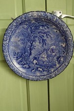 Antique James Kent Ye Old Foley Ware Blue And White 26cm Plate. Country Scene